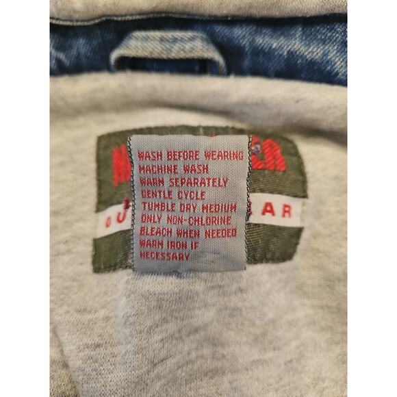 Vintage Blue Hoodie Jean Jacket Size Xtra Large XL New Order Outerwear American - Picture 5 of 11